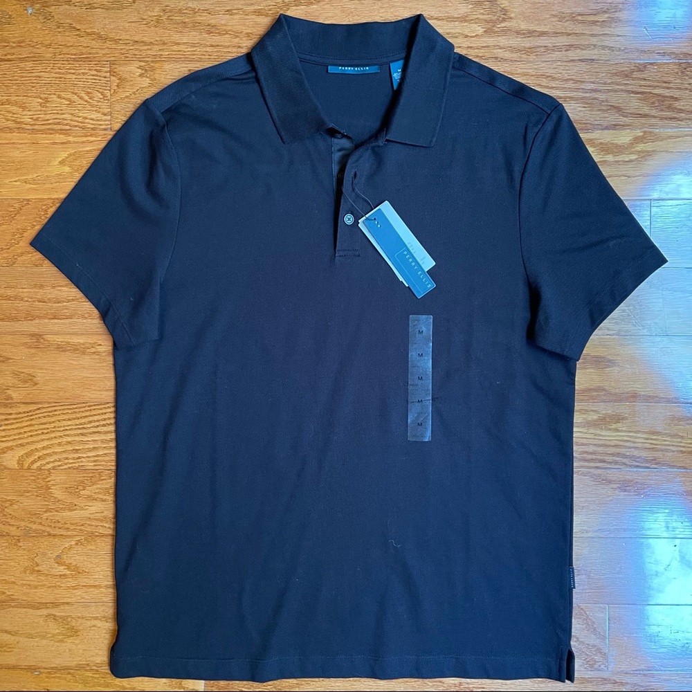 NWT Perry Ellis Medium Black polo shirt